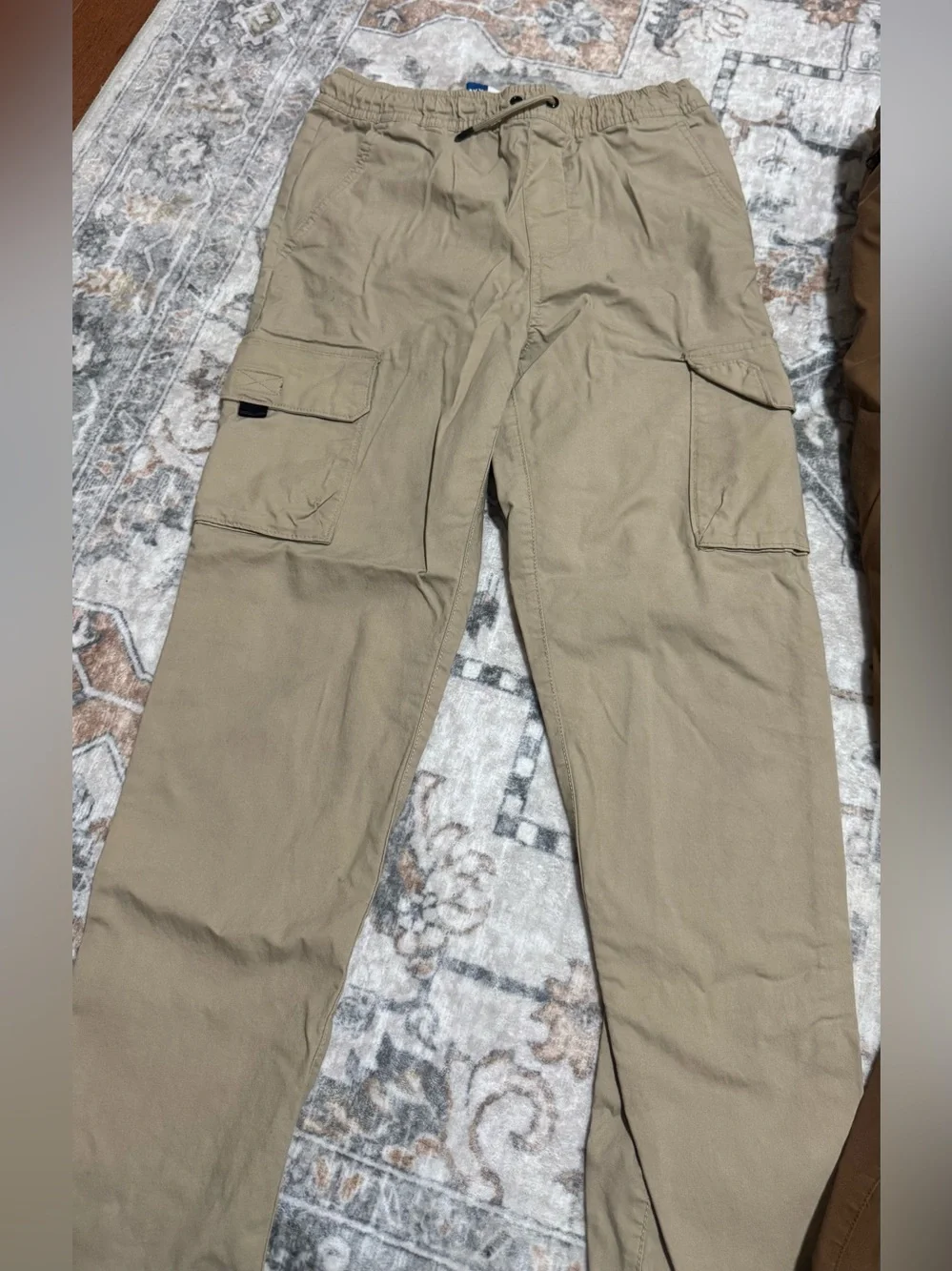 2 Pair- Old Navy Boys XL 14-16 Tech Taper Cargo Pants 2 Pair Lot Tan Brown